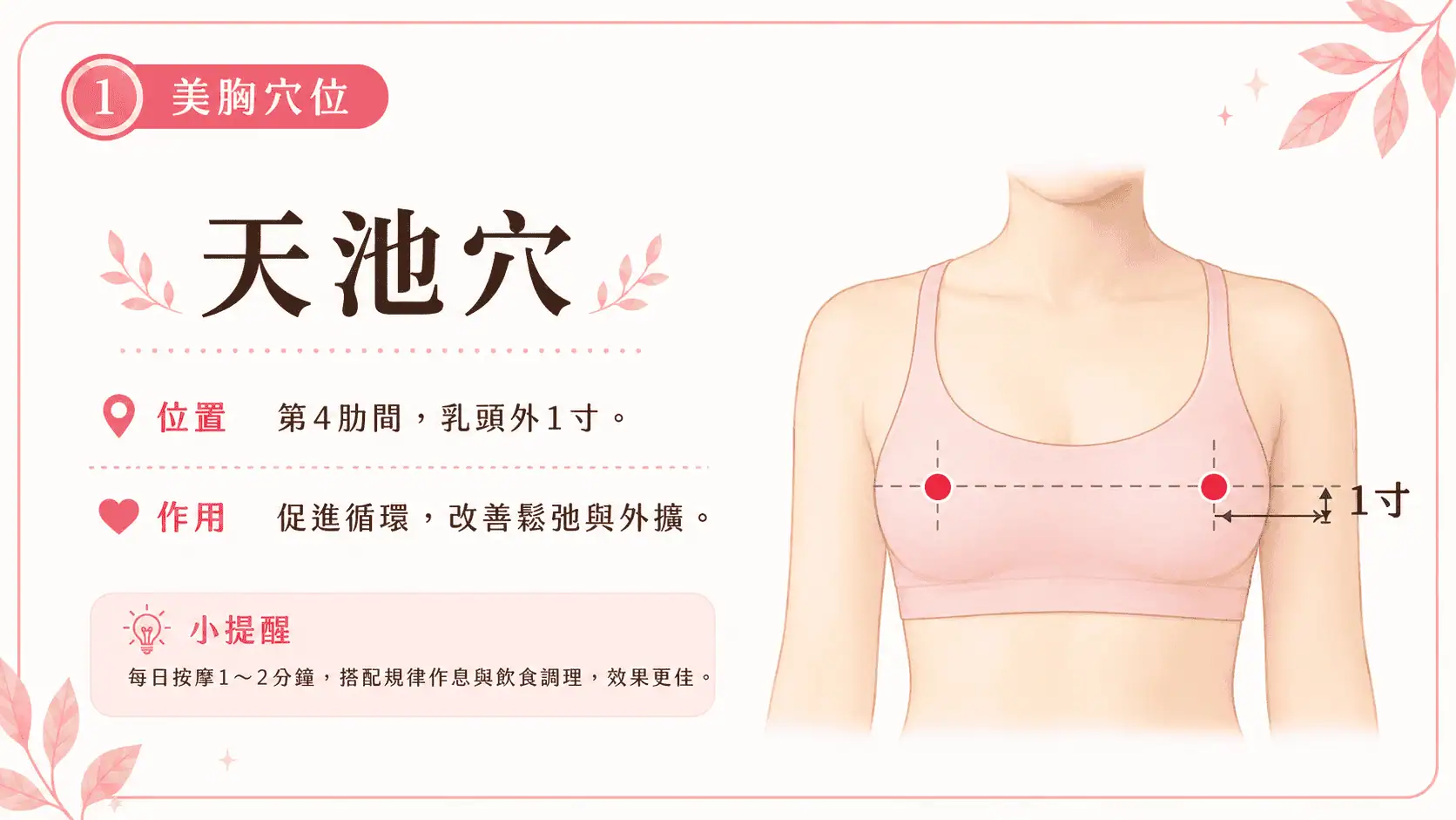 胸部穴道, 中醫豐胸, 豐胸按摩, 胸部穴道圖